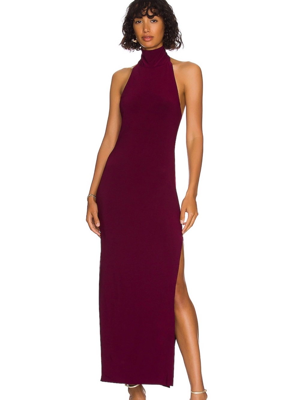 Norma Kamali x Revolve Plum Gown with Slit